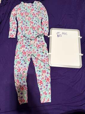 Posh Peanut Moana Hei Hei Pua 2T Floral Pajama Set